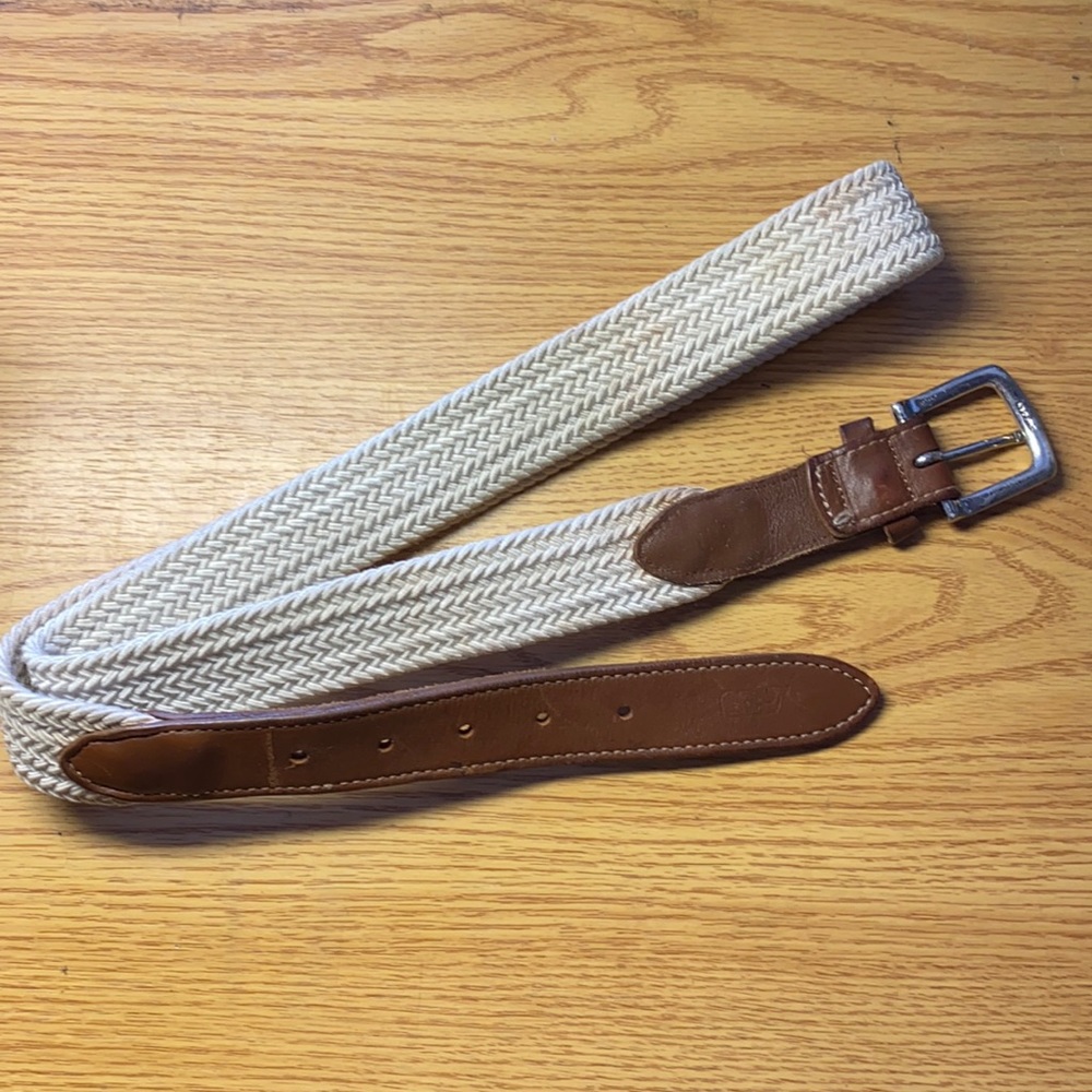 Vineyard Vines STRECH Cable Knit/Leather Belt
